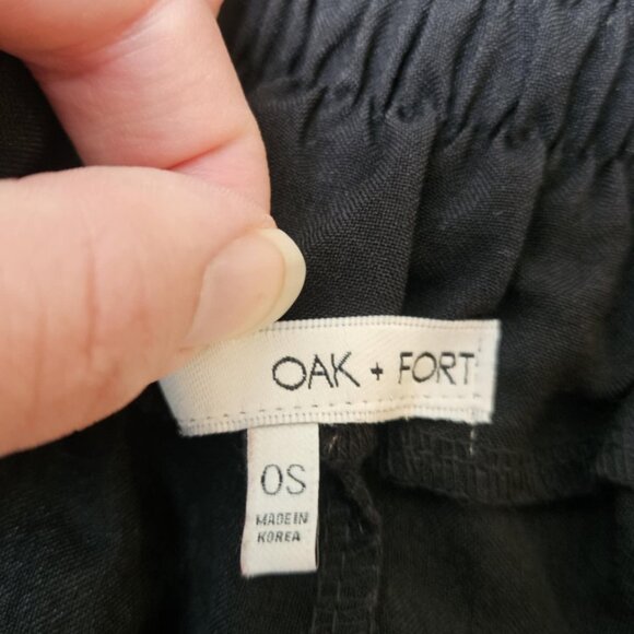 OAK + FORT High Waisted Black Wide Leg Trousers with Unique Waist Wrap Size 0 - Picture 9 of 12